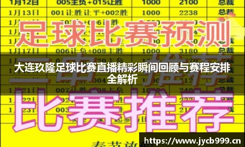 大连玖隆足球比赛直播精彩瞬间回顾与赛程安排全解析