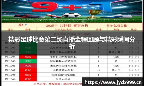 精彩足球比赛第二场直播全程回顾与精彩瞬间分析